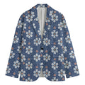 Flower Denim Jeans Pattern Print Men's Blazer