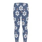 Flower Denim Jeans Pattern Print Men's leggings
