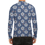 Flower Denim Jeans Pattern Print Men's Long Sleeve Rash Guard
