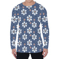 Flower Denim Jeans Pattern Print Men's Long Sleeve T-Shirt