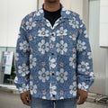 Flower Denim Jeans Pattern Print Men's Shirt Jacket