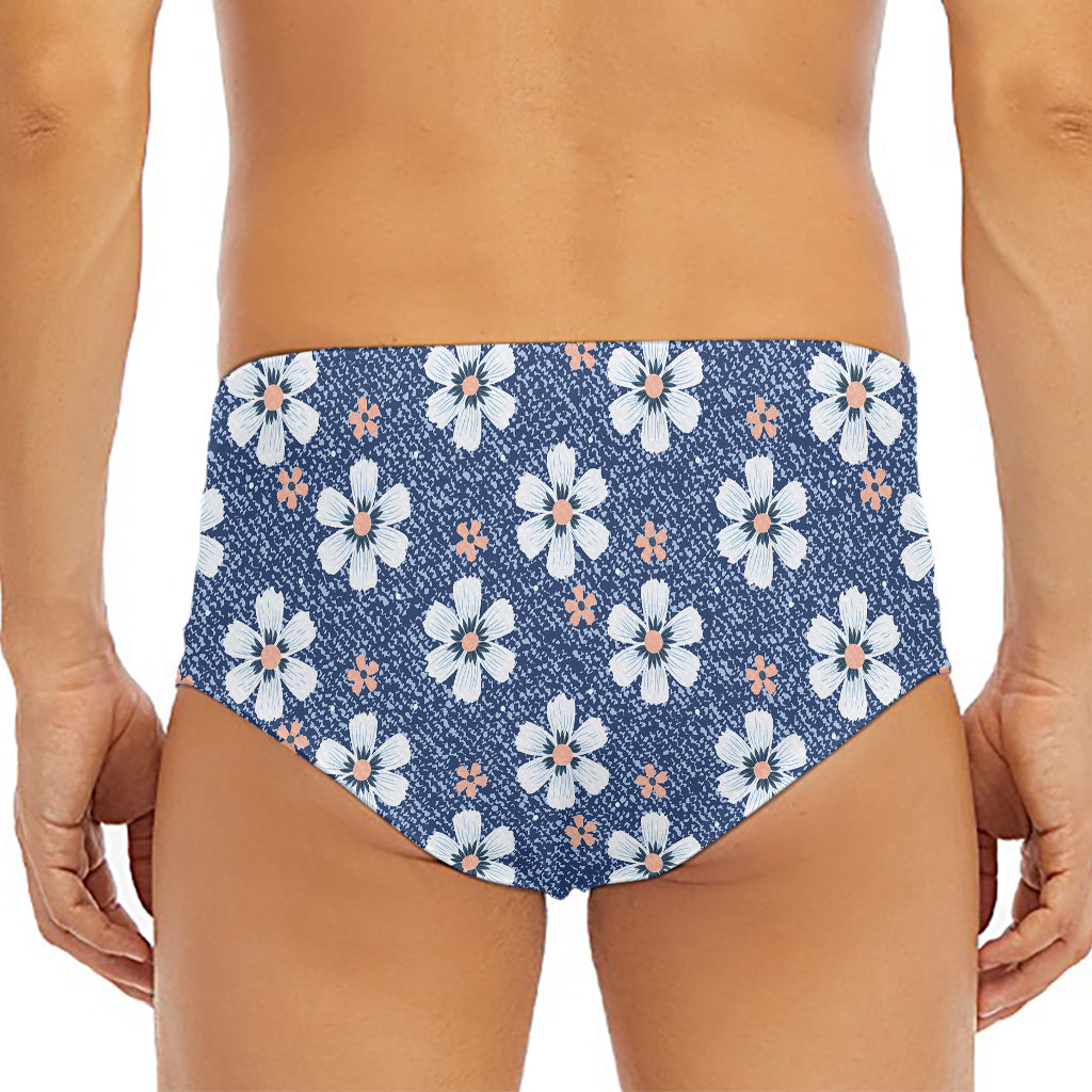 Flower Denim Jeans Pattern Print Men's Triangle Swim Briefs