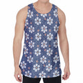 Flower Denim Jeans Pattern Print Men's Velvet Tank Top