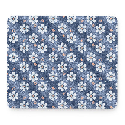 Flower Denim Jeans Pattern Print Mouse Pad