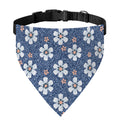 Flower Denim Jeans Pattern Print Over The Collar Dog Bandana