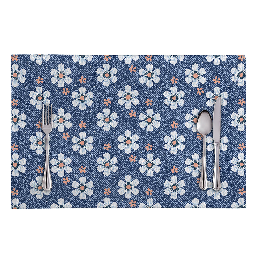 Flower Denim Jeans Pattern Print Placemat