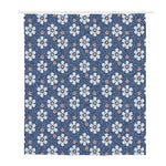 Flower Denim Jeans Pattern Print Polyester Shower Curtain