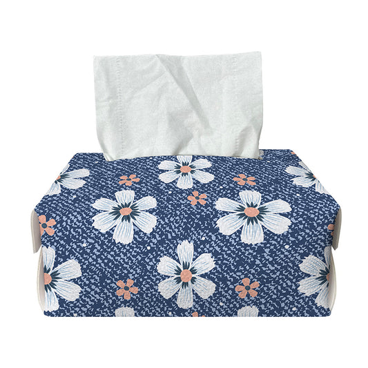 Flower Denim Jeans Pattern Print Rectangle Tissue Box Cover