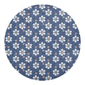 Flower Denim Jeans Pattern Print Round Blanket