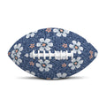 Flower Denim Jeans Pattern Print Rugby Ball