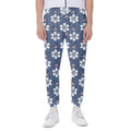 Flower Denim Jeans Pattern Print Joggers