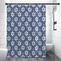 Flower Denim Jeans Pattern Print Shower Curtain