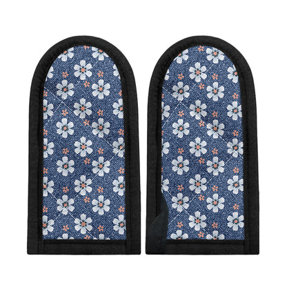 Flower Denim Jeans Pattern Print Skillet Handle Cover