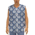 Flower Denim Jeans Pattern Print Sleeveless Baseball Jersey