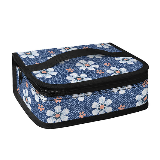 Flower Denim Jeans Pattern Print Small Lunch Bag