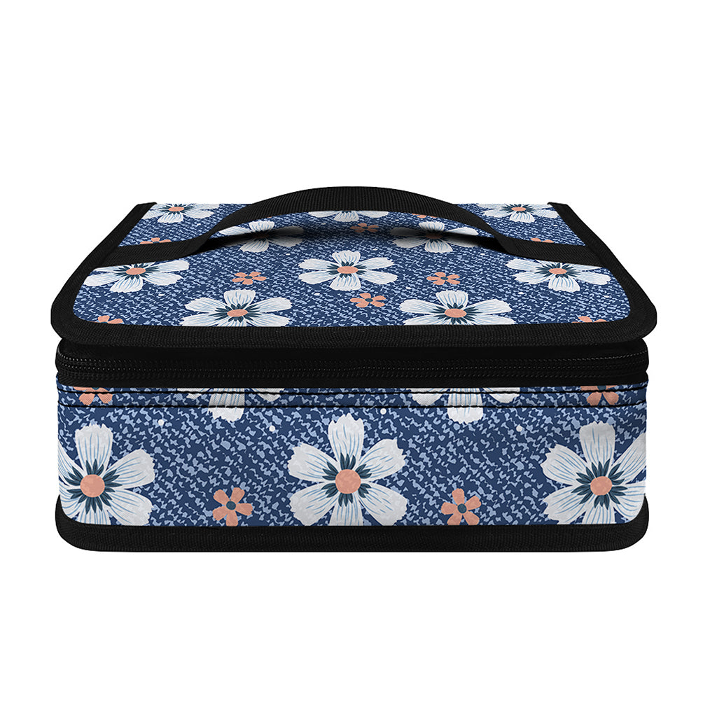Flower Denim Jeans Pattern Print Small Lunch Bag