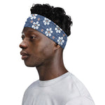 Flower Denim Jeans Pattern Print Sports Headband
