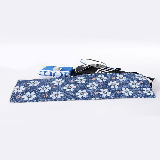 Flower Denim Jeans Pattern Print Sports Towel