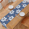 Flower Denim Jeans Pattern Print Table Runner