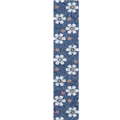 Flower Denim Jeans Pattern Print Table Runner