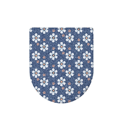 Flower Denim Jeans Pattern Print Toilet Lid Cover
