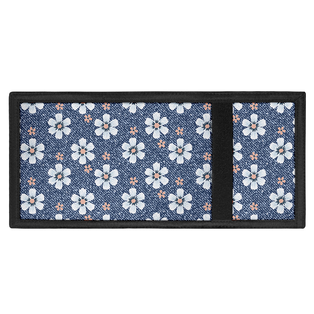 Flower Denim Jeans Pattern Print Trifold Wallet