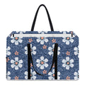 Flower Denim Jeans Pattern Print Utility Tote Bag