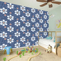 Flower Denim Jeans Pattern Print Wall Sticker