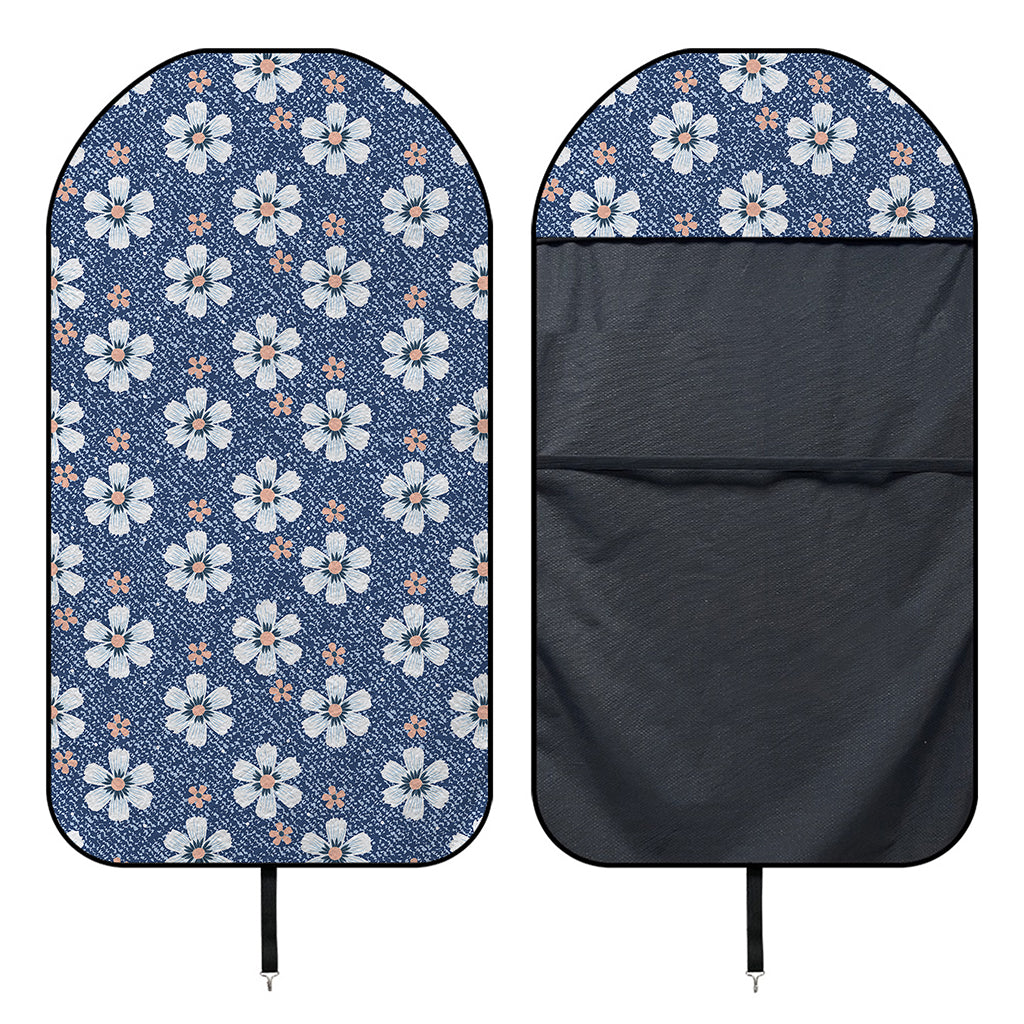 Flower Denim Jeans Pattern Print Waterproof Car Seat Cover