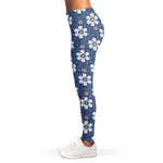 Flower Denim Jeans Pattern Print Women's Leggings