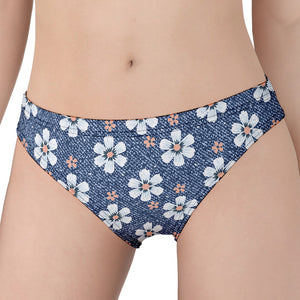 Flower Denim Jeans Pattern Print Women's Panties