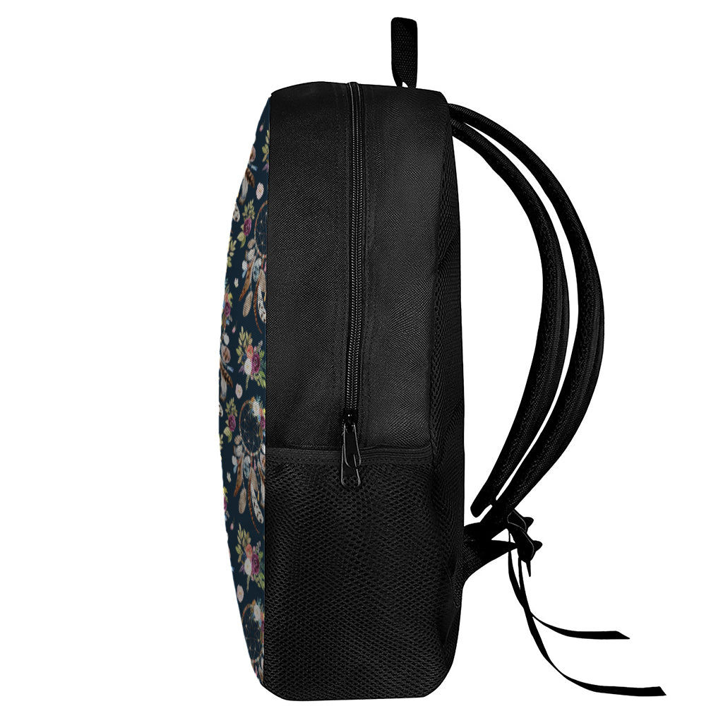 Flower Dream Catcher Pattern Print 17 Inch Backpack