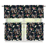 Flower Dream Catcher Pattern Print 3 Piece Kitchen Curtains