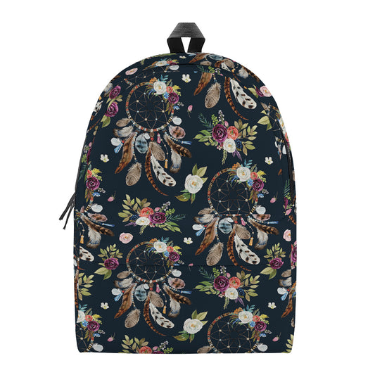 Flower Dream Catcher Pattern Print Backpack