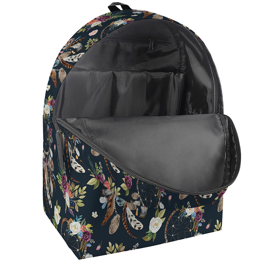 Flower Dream Catcher Pattern Print Backpack
