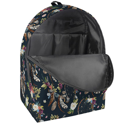 Flower Dream Catcher Pattern Print Backpack