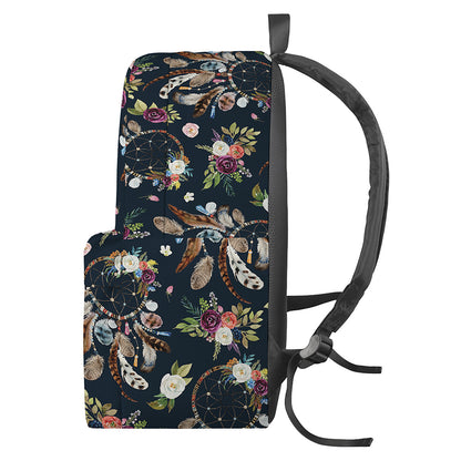 Flower Dream Catcher Pattern Print Backpack