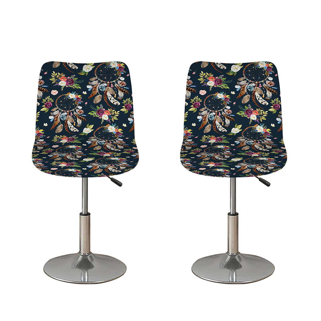 Flower Dream Catcher Pattern Print Bar Stool Covers