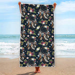 Flower Dream Catcher Pattern Print Beach Towel