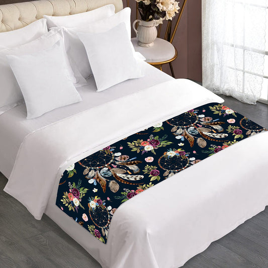 Flower Dream Catcher Pattern Print Bed Runner