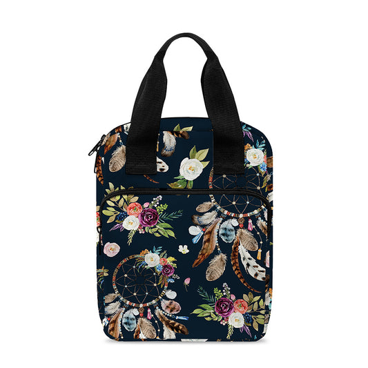 Flower Dream Catcher Pattern Print Bible Tote Bag
