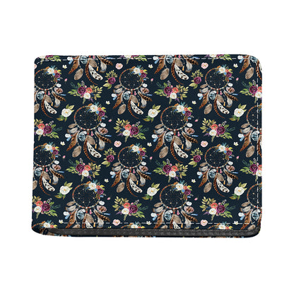 Flower Dream Catcher Pattern Print Bifold Wallet