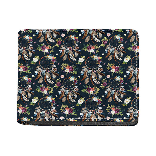 Flower Dream Catcher Pattern Print Bifold Wallet