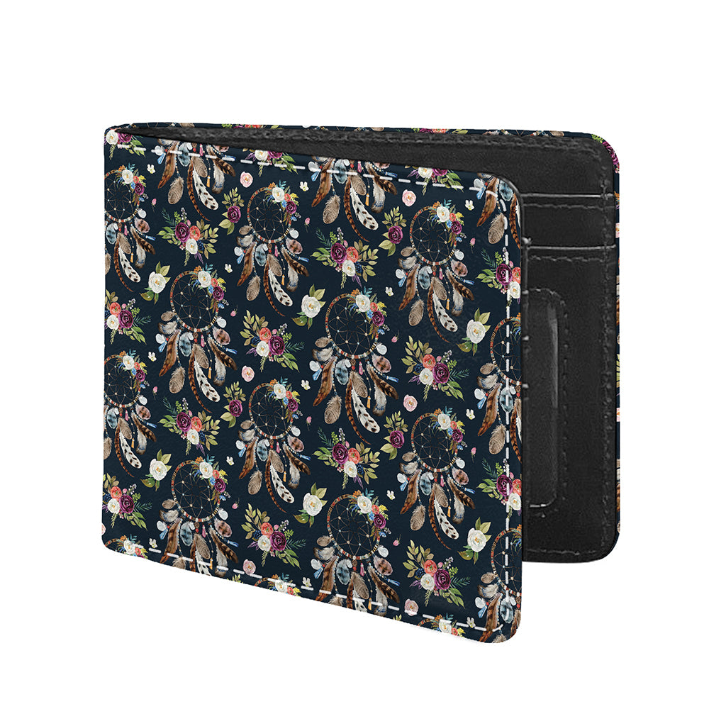 Flower Dream Catcher Pattern Print Bifold Wallet