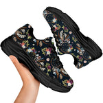 Flower Dream Catcher Pattern Print Black Chunky Shoes