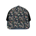 Flower Dream Catcher Pattern Print Black Mesh Trucker Hat