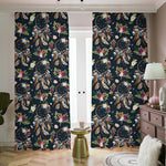 Flower Dream Catcher Pattern Print Blackout Pencil Pleat Curtains