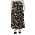 Flower Dream Catcher Pattern Print Chiffon Maxi Skirt