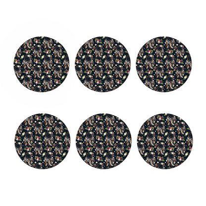 Flower Dream Catcher Pattern Print Coaster Set