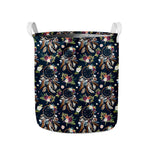 Flower Dream Catcher Pattern Print Collapsible Laundry Basket